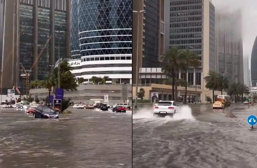 Fuertes lluvias inundan los Emiratos Árabes; estragos en calles y  aeropuerto de Dubái - Formato Siete